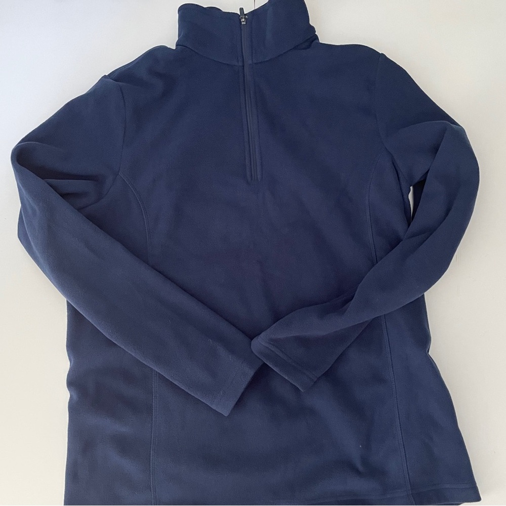New Land’s End Fleece Quarterzip - Navy Size M
